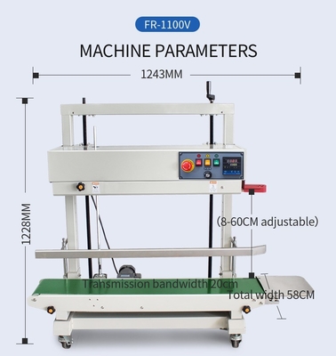 密封幅12mm 縦帯密封器 温度制御範囲を0~300°Cでコードする